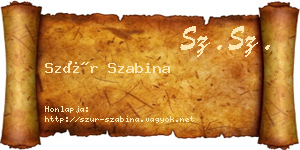 Szür Szabina névjegykártya