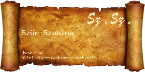 Szür Szabina névjegykártya