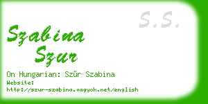 szabina szur business card